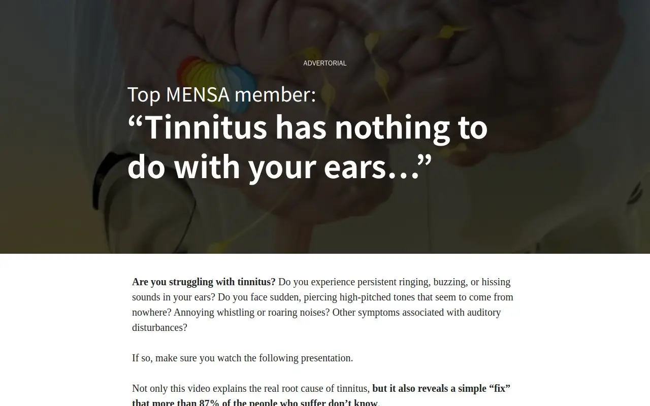 Landing page screenshot