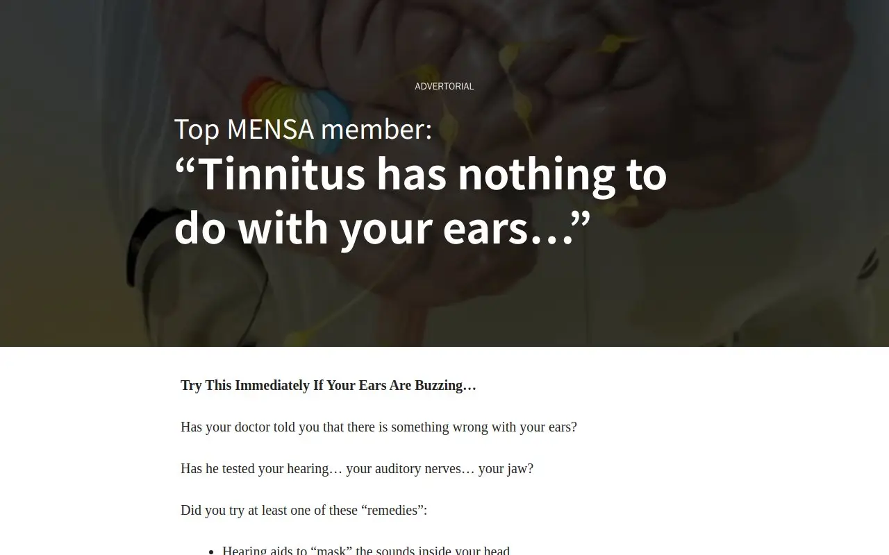 Landing page screenshot
