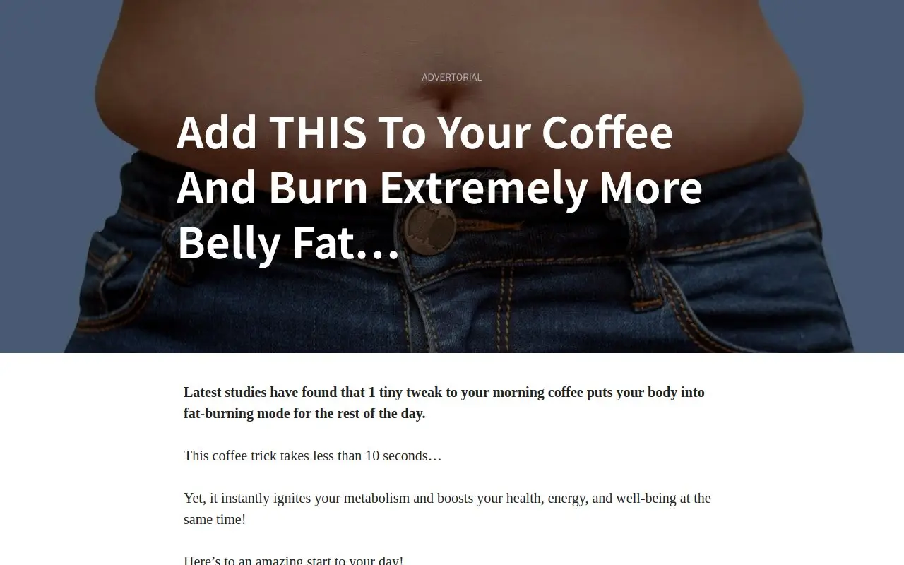 Landing page screenshot