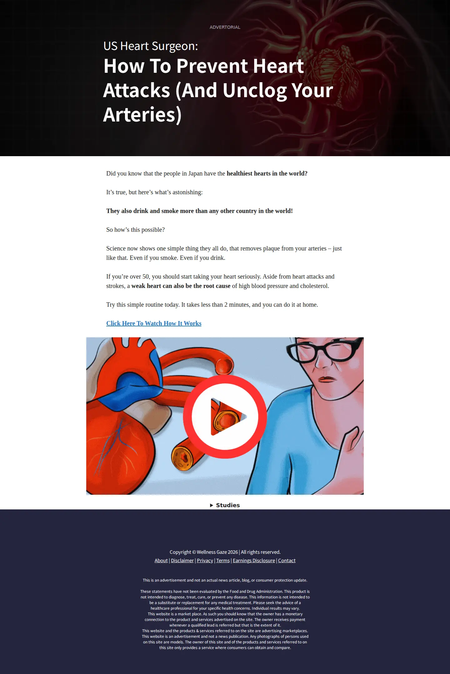 Landing page screenshot