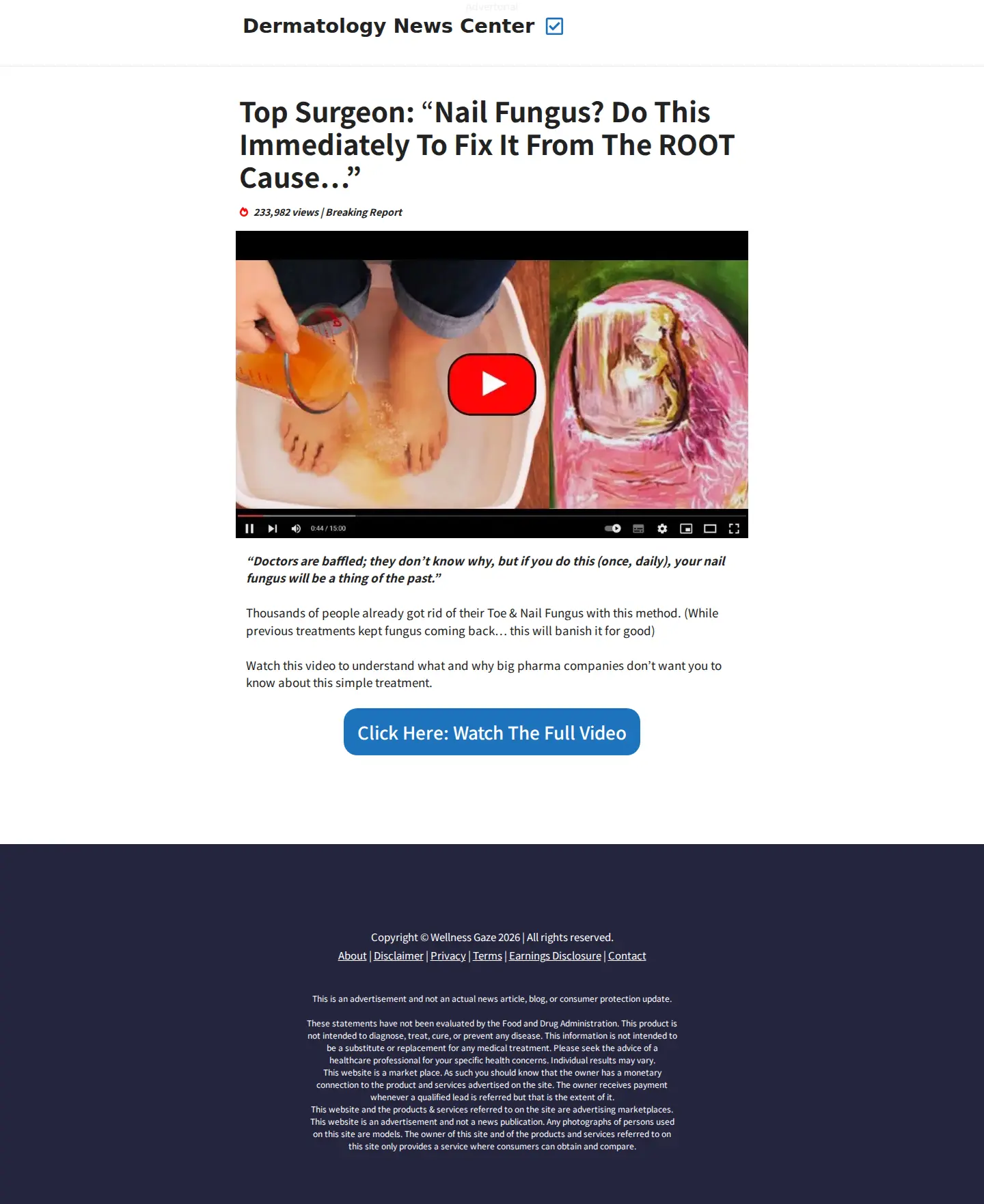 Landing page screenshot