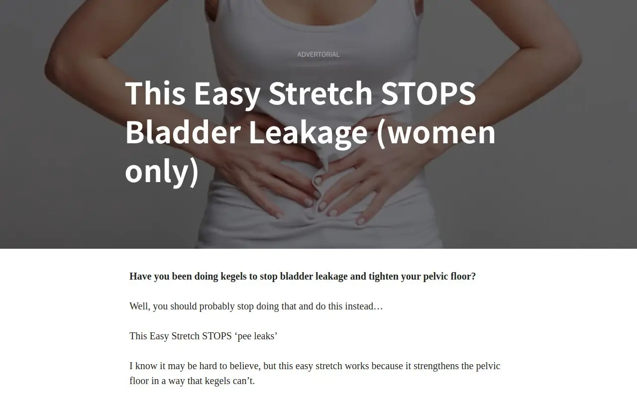 Landing page screenshot
