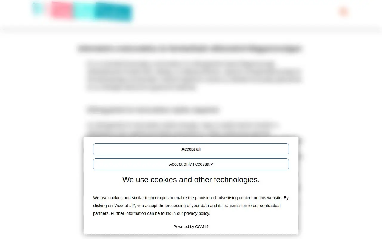 Landing page screenshot
