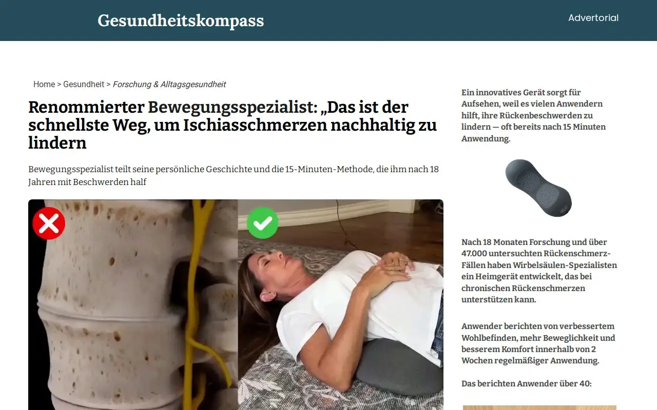 Landing page screenshot