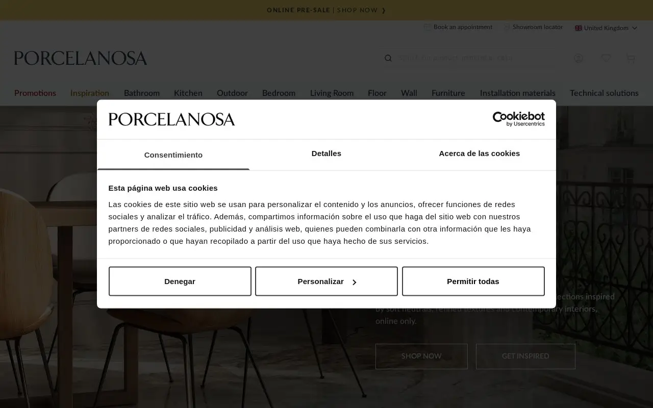 Landing page screenshot