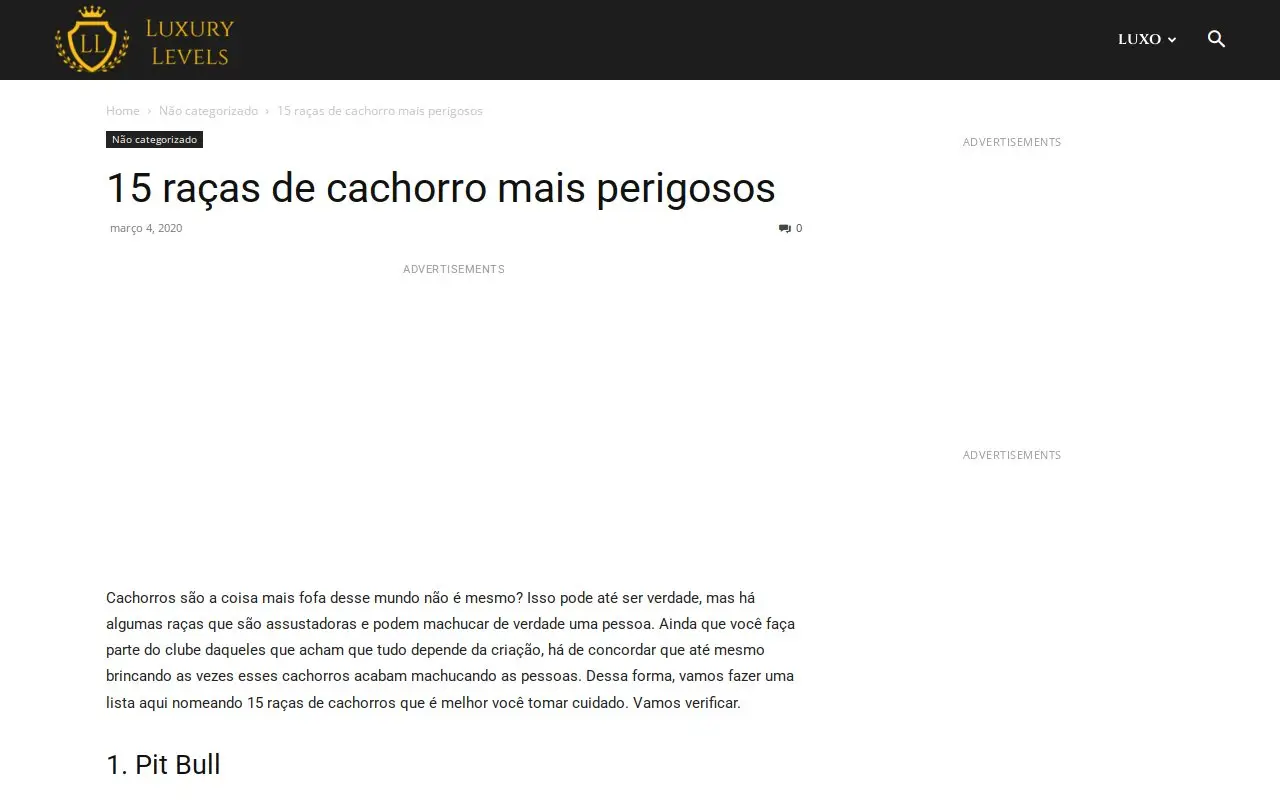 Landing page screenshot