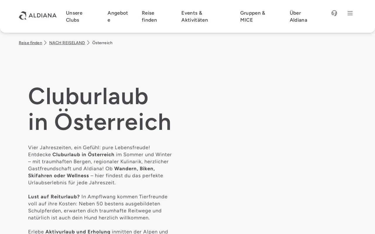 Landing page screenshot