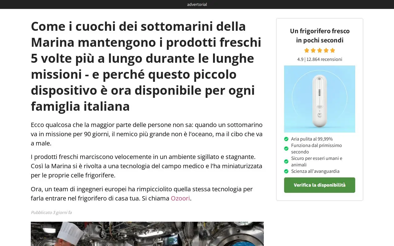 Landing page screenshot