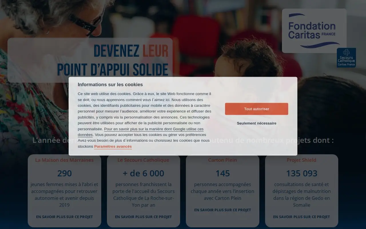 Landing page screenshot
