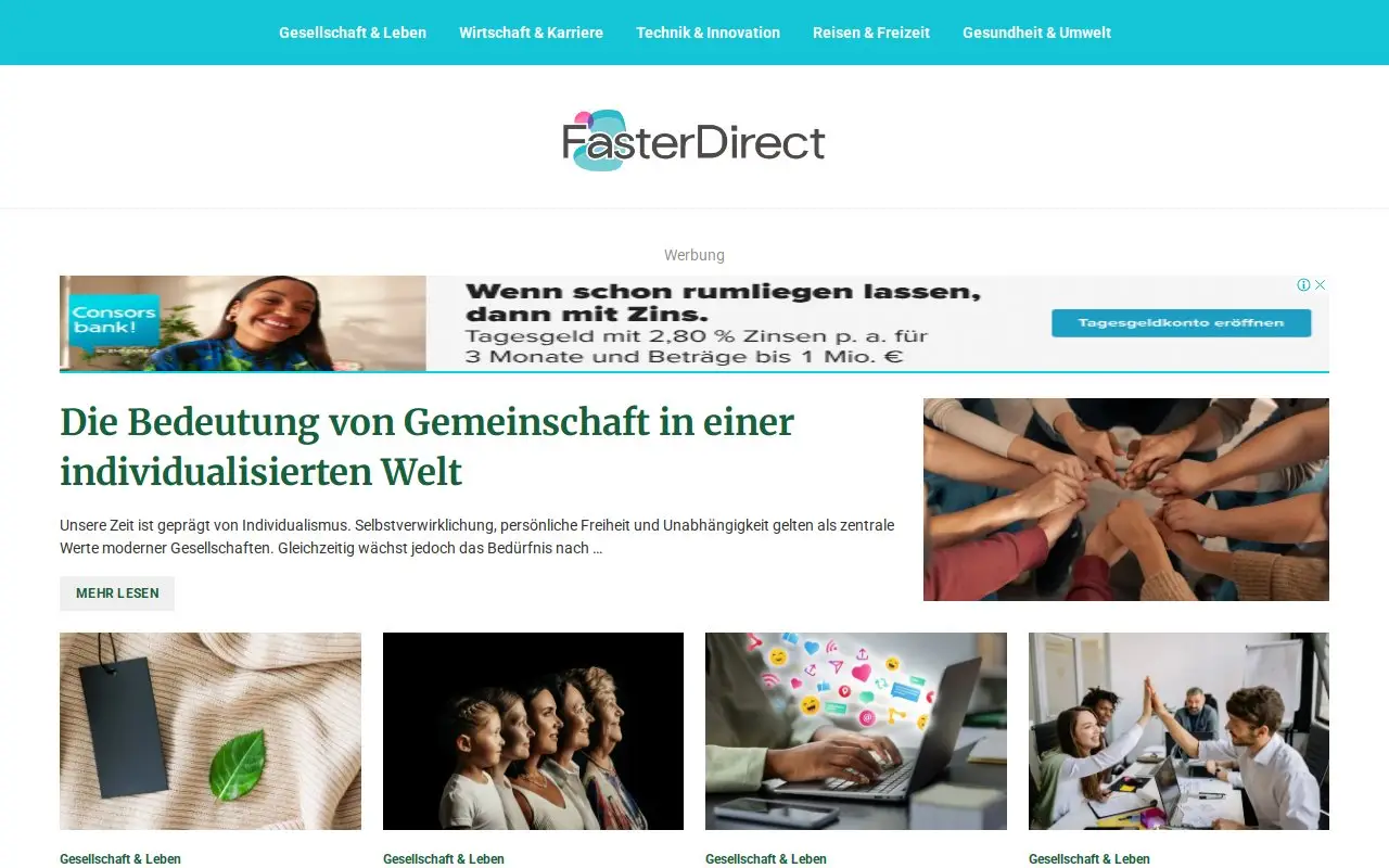 Landing page screenshot
