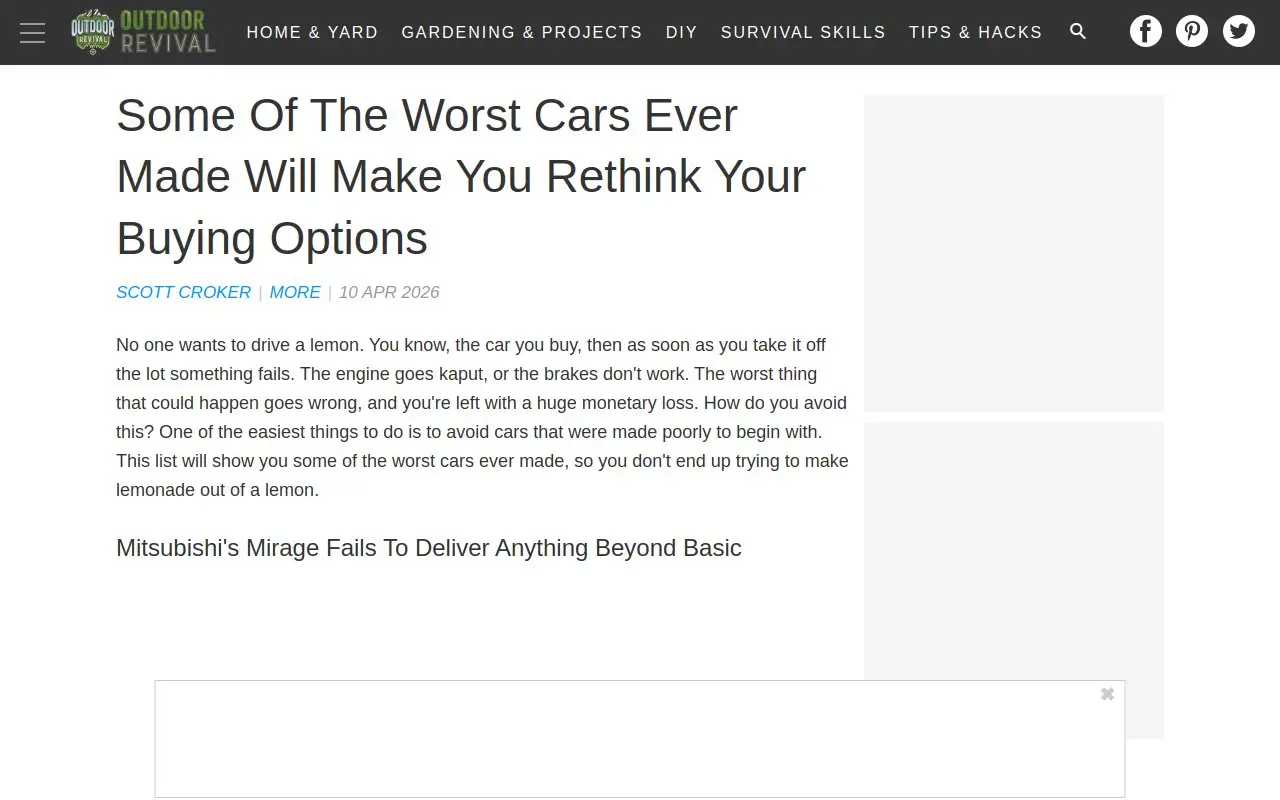 Landing page screenshot