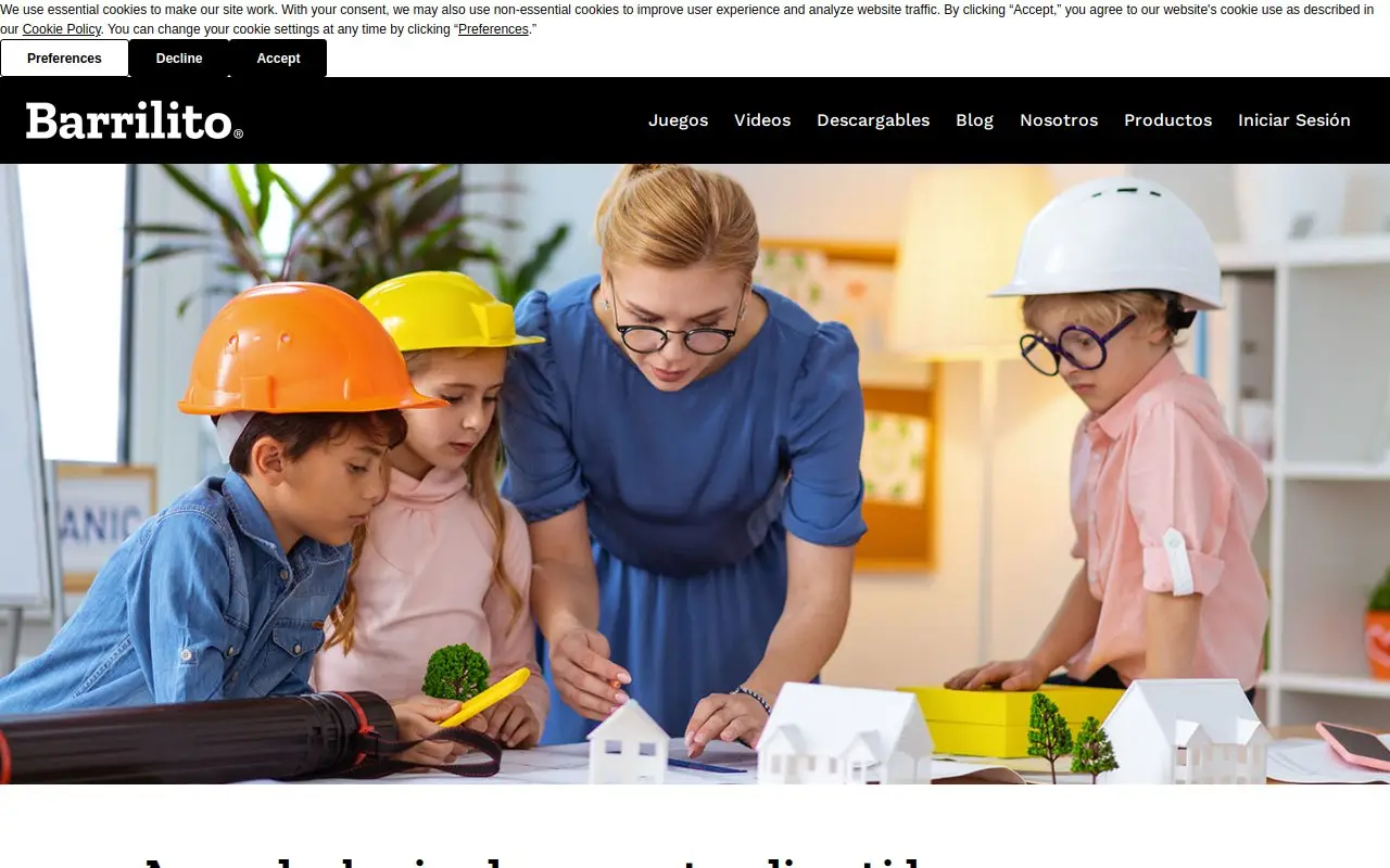 Landing page screenshot