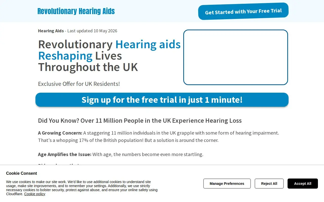 Landing page screenshot