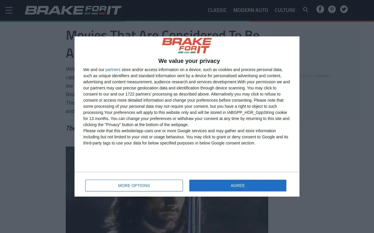Landing page screenshot