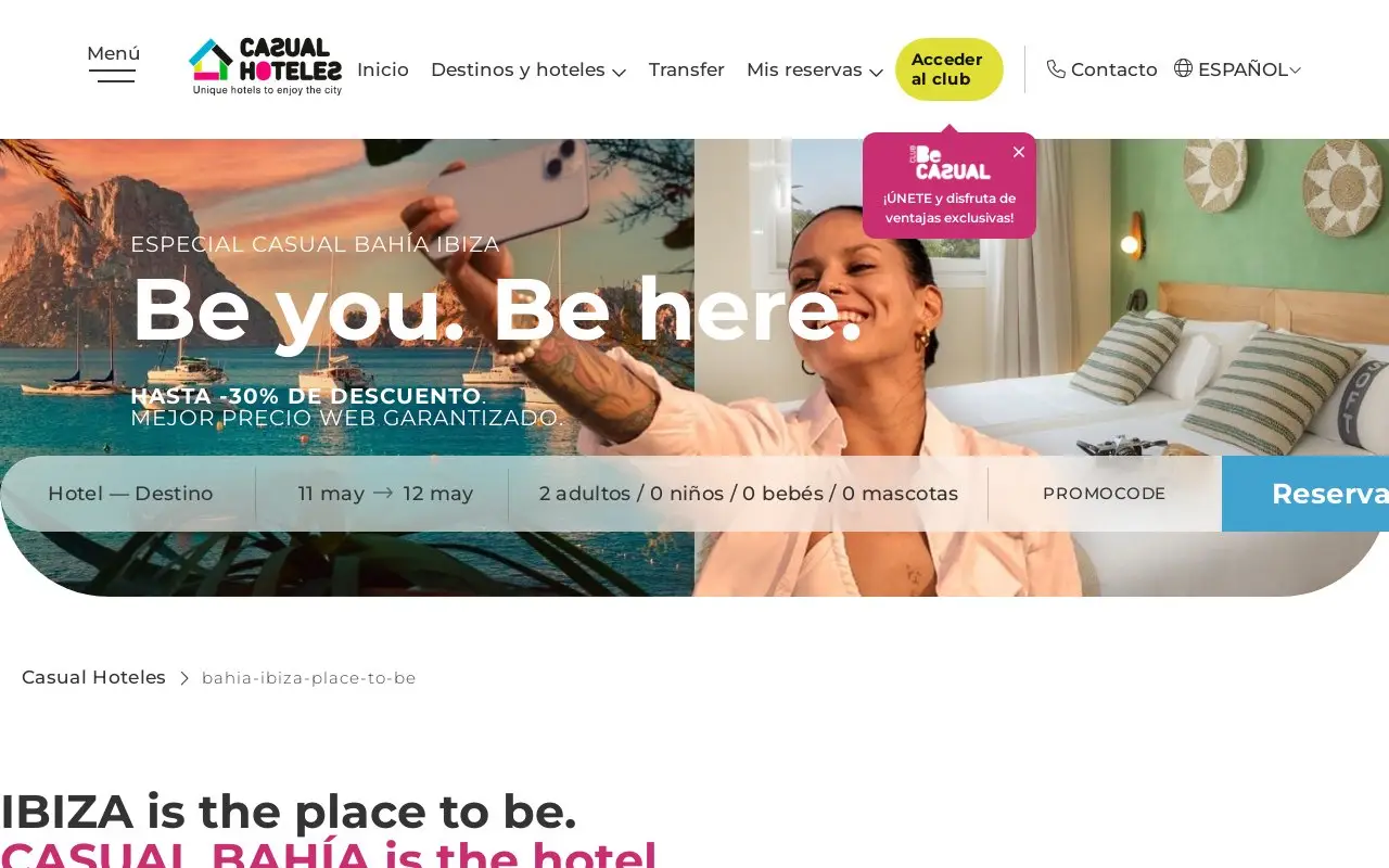 Landing page screenshot