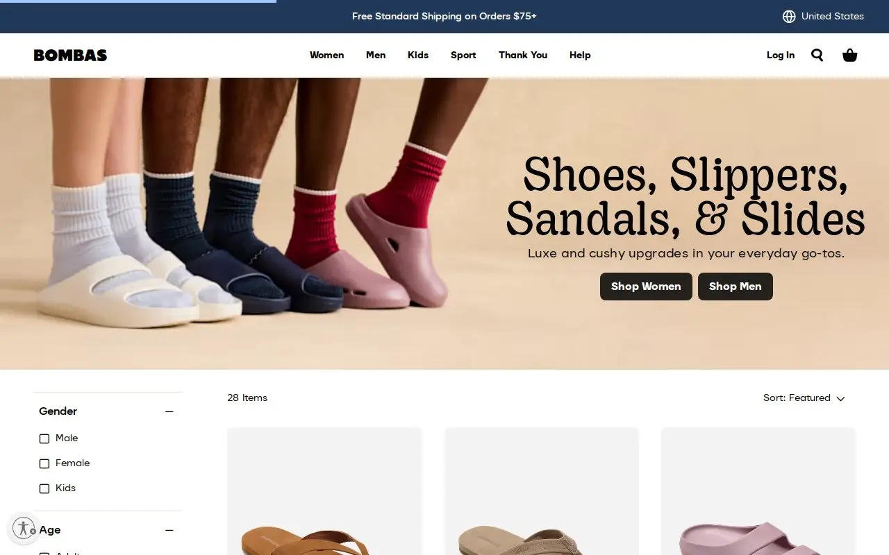 Landing page screenshot