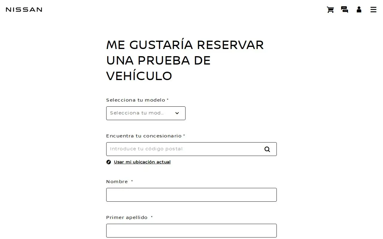 Landing page screenshot
