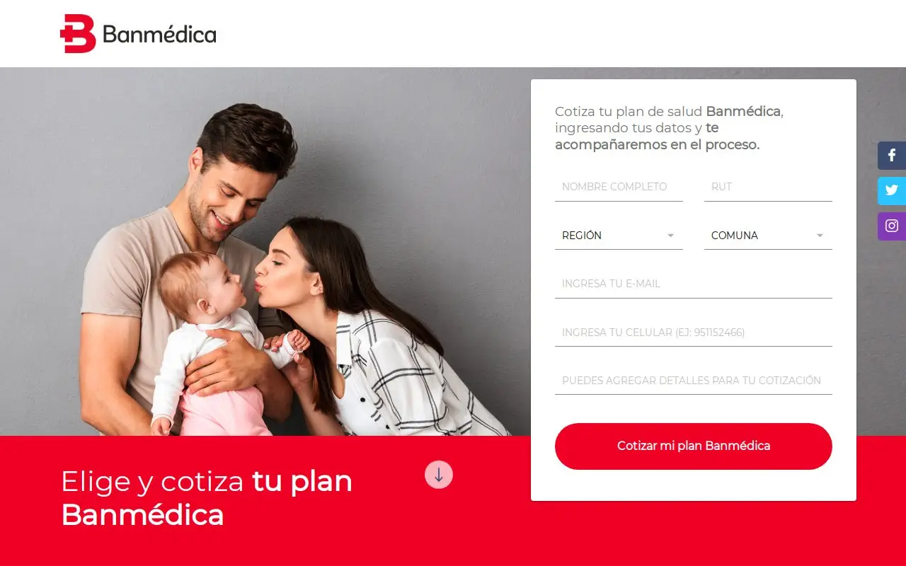 Landing page screenshot