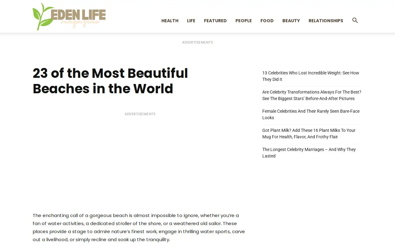 Landing page screenshot