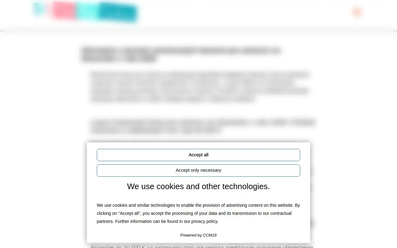 Landing page screenshot