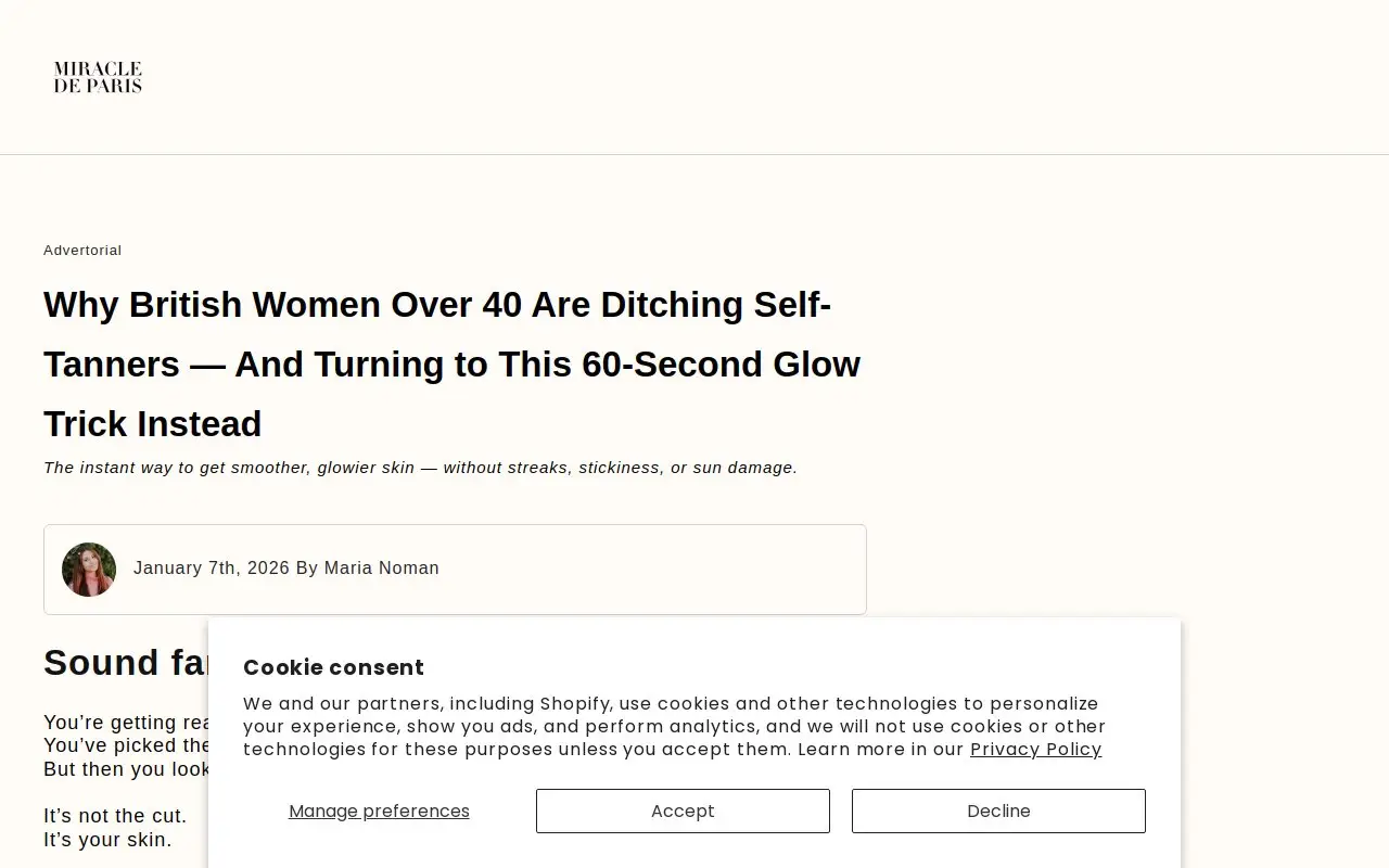 Landing page screenshot