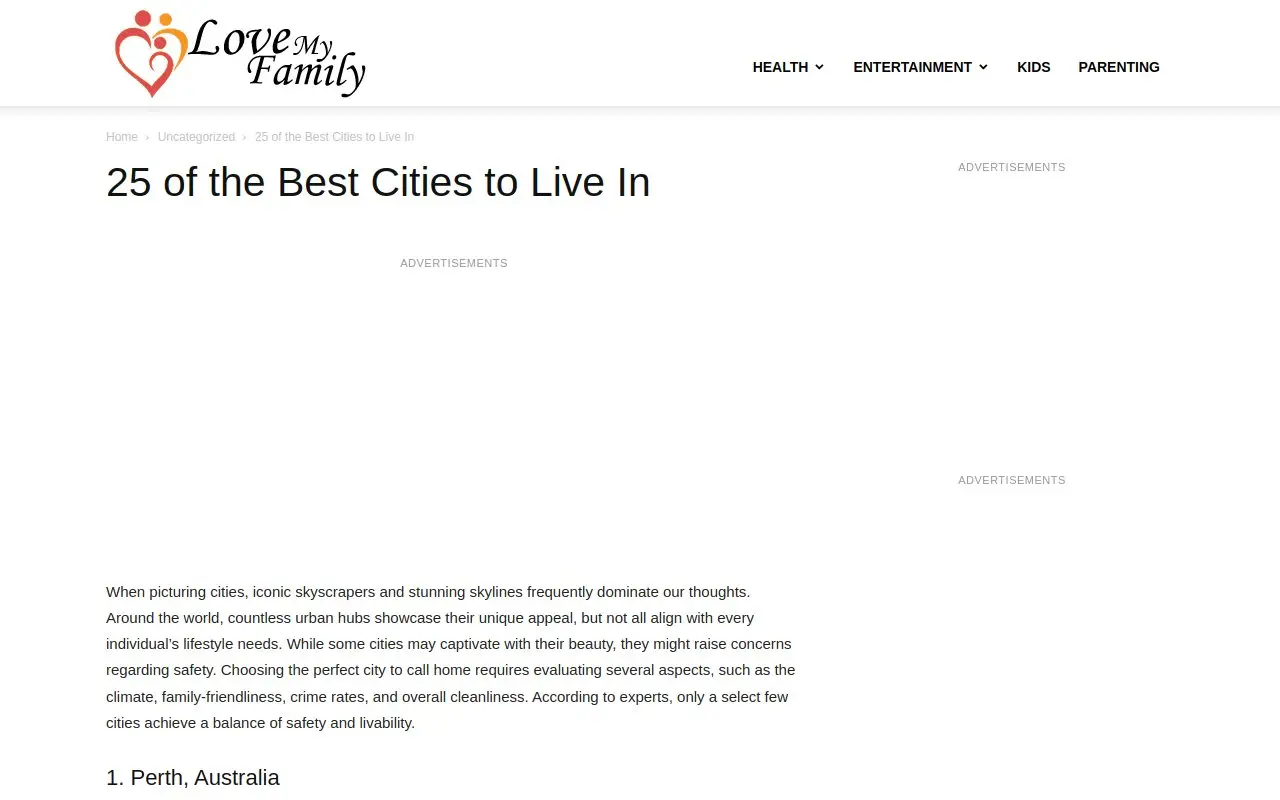 Landing page screenshot