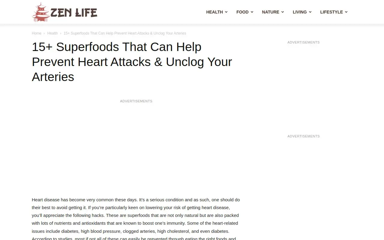 Landing page screenshot
