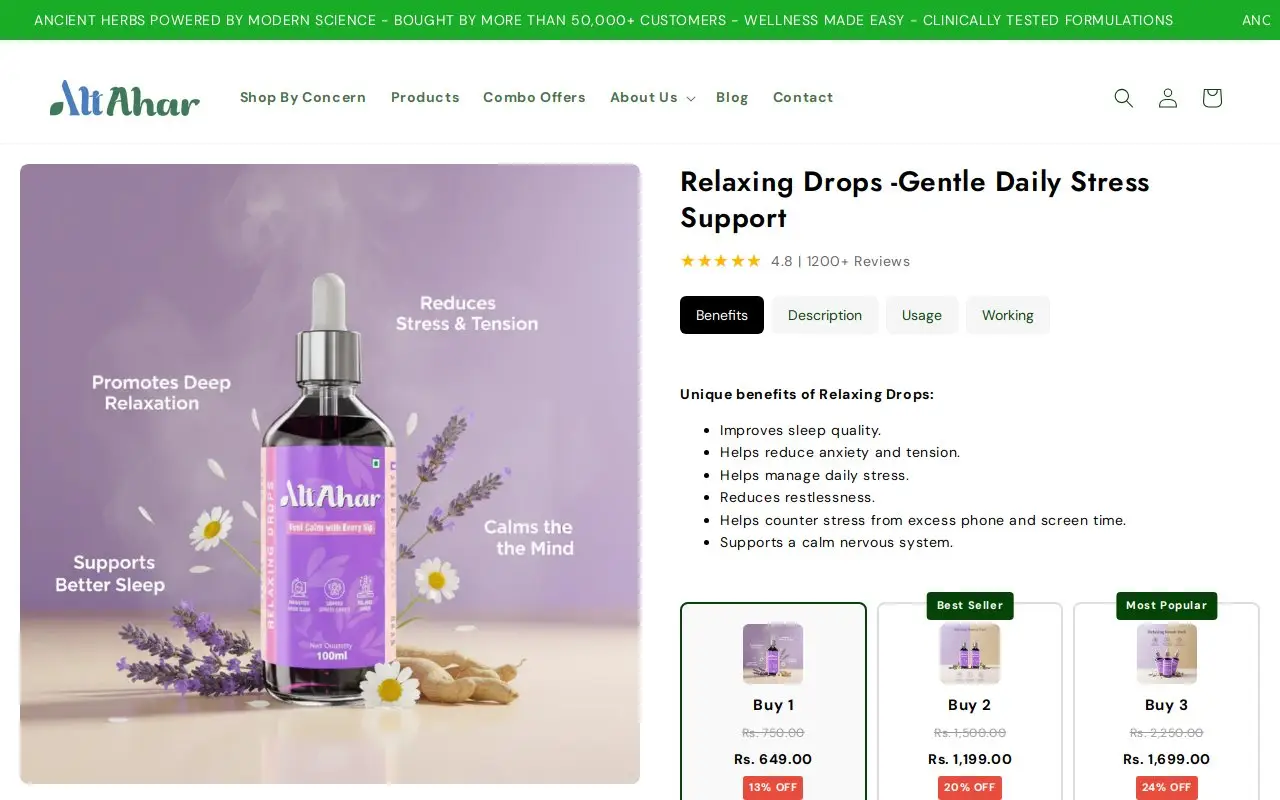 Landing page screenshot