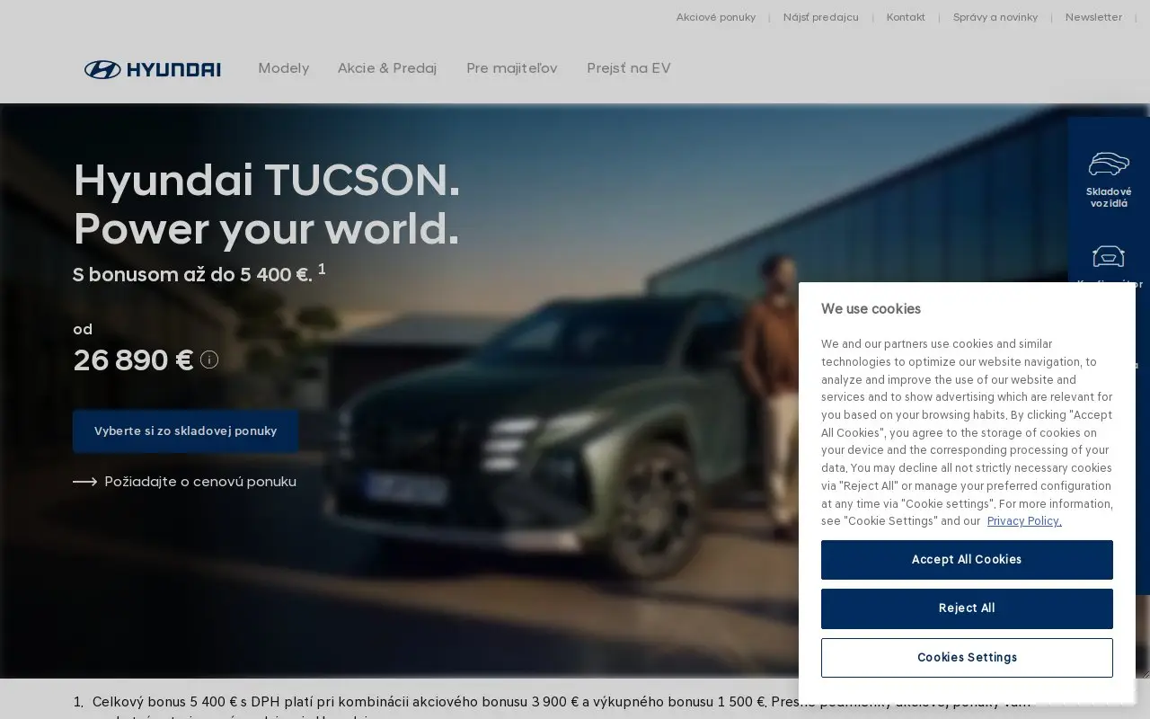 Landing page screenshot