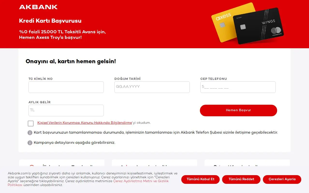 Landing page screenshot