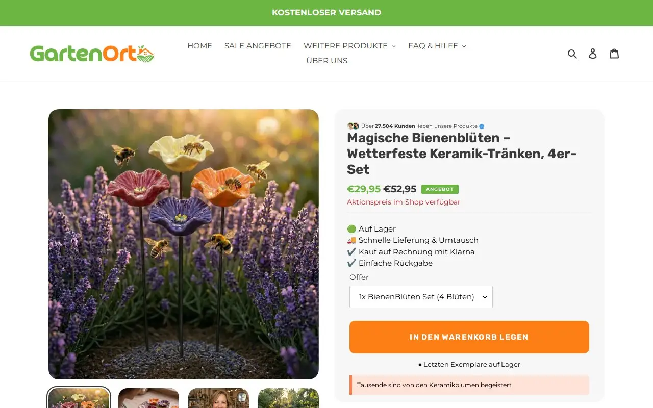 Landing page screenshot