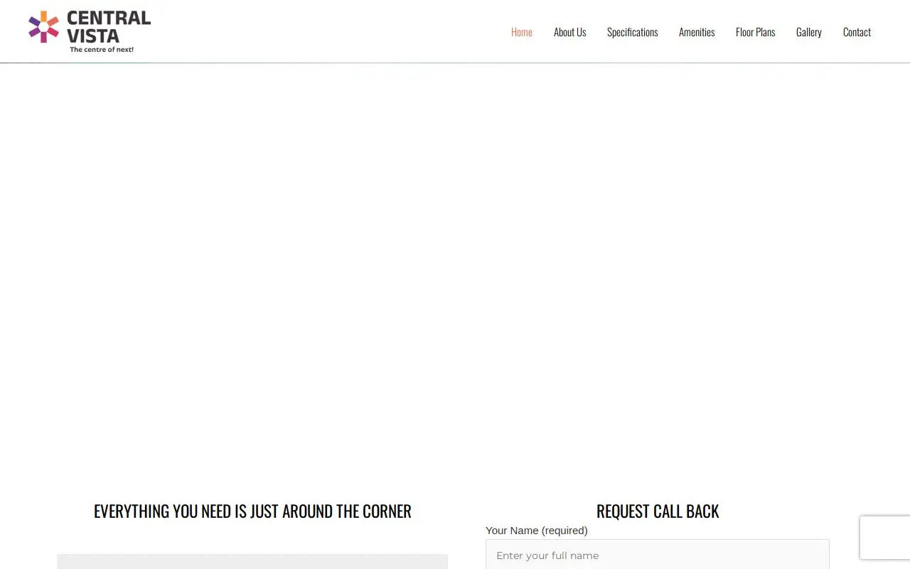 Landing page screenshot