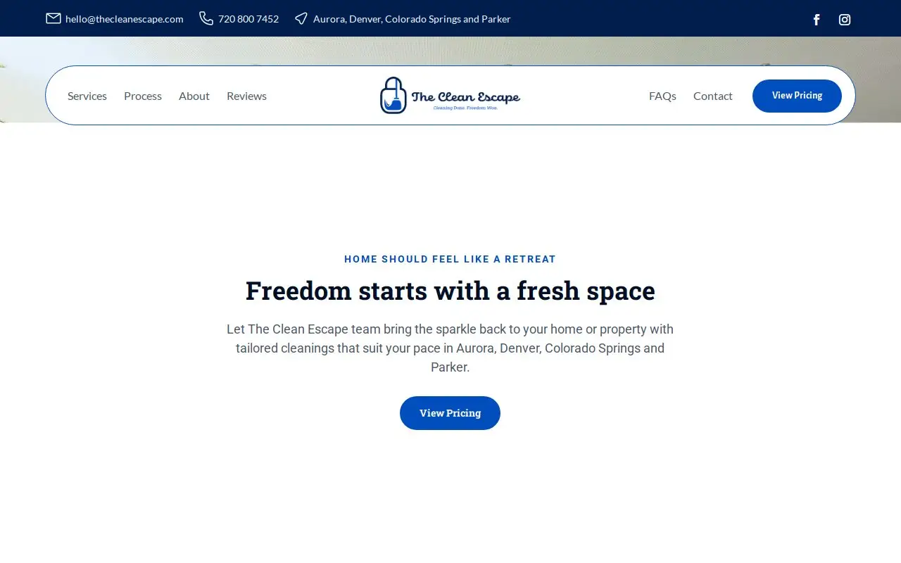 Landing page screenshot
