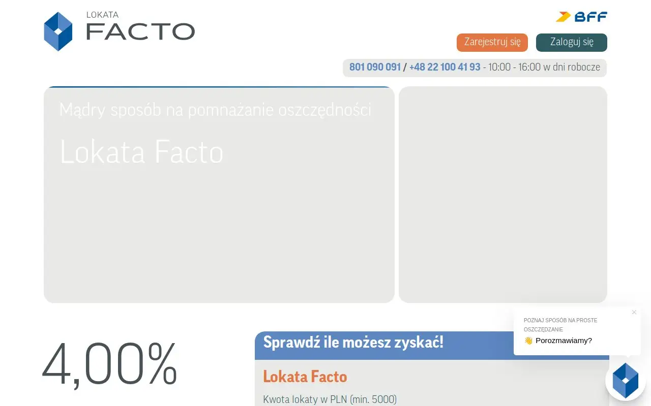 Landing page screenshot