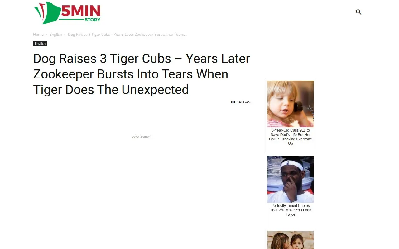Landing page screenshot