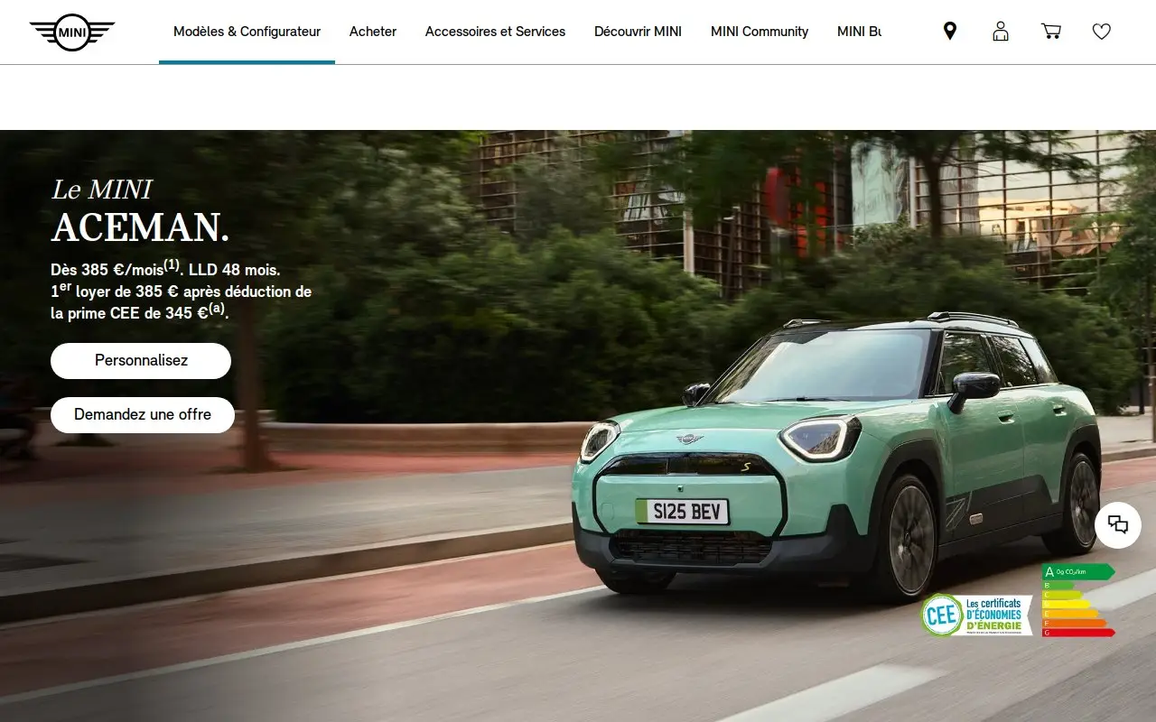 Landing page screenshot