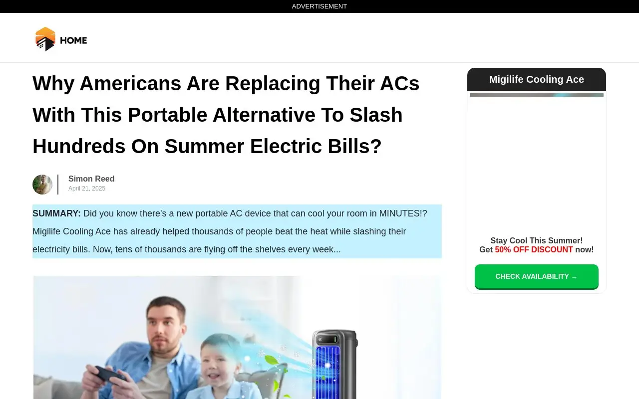 Landing page screenshot