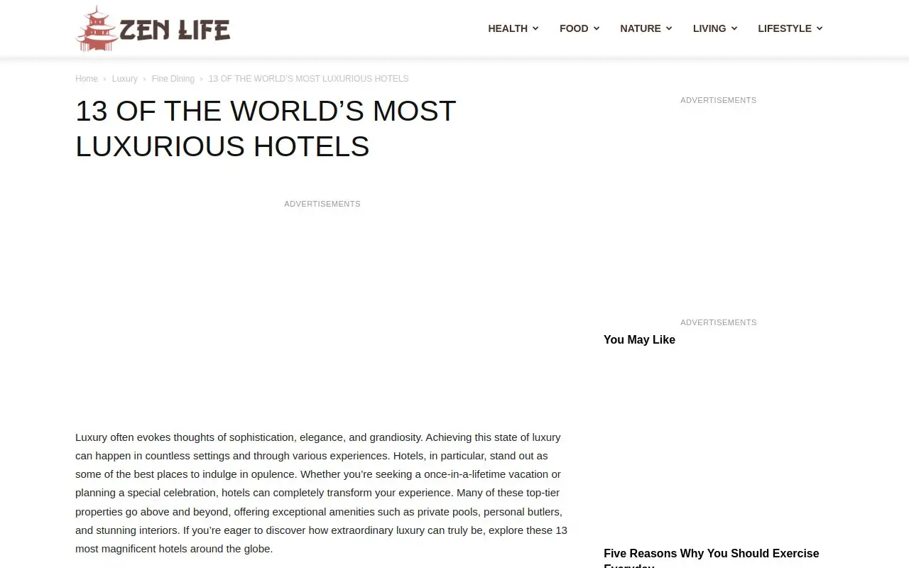 Landing page screenshot