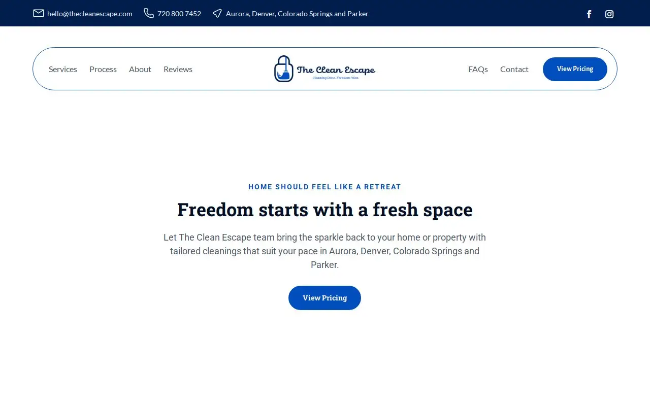 Landing page screenshot