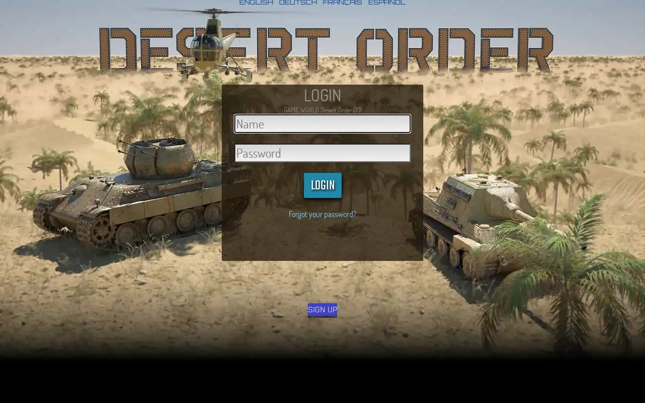 Landing page screenshot