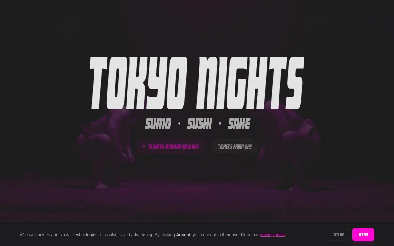 Landing page screenshot