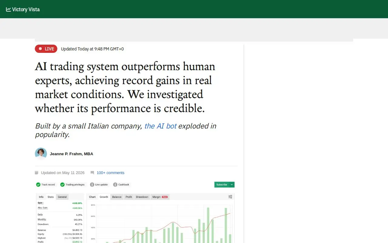 Landing page screenshot