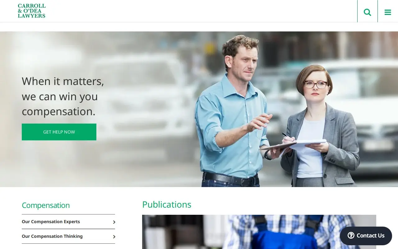 Landing page screenshot