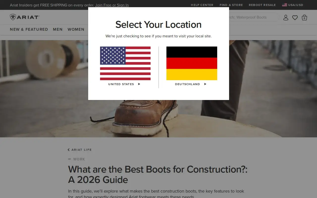 Landing page screenshot
