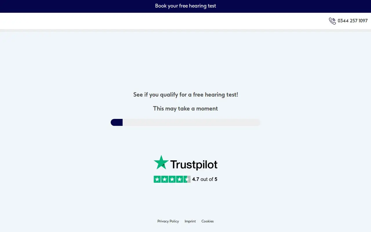 Landing page screenshot