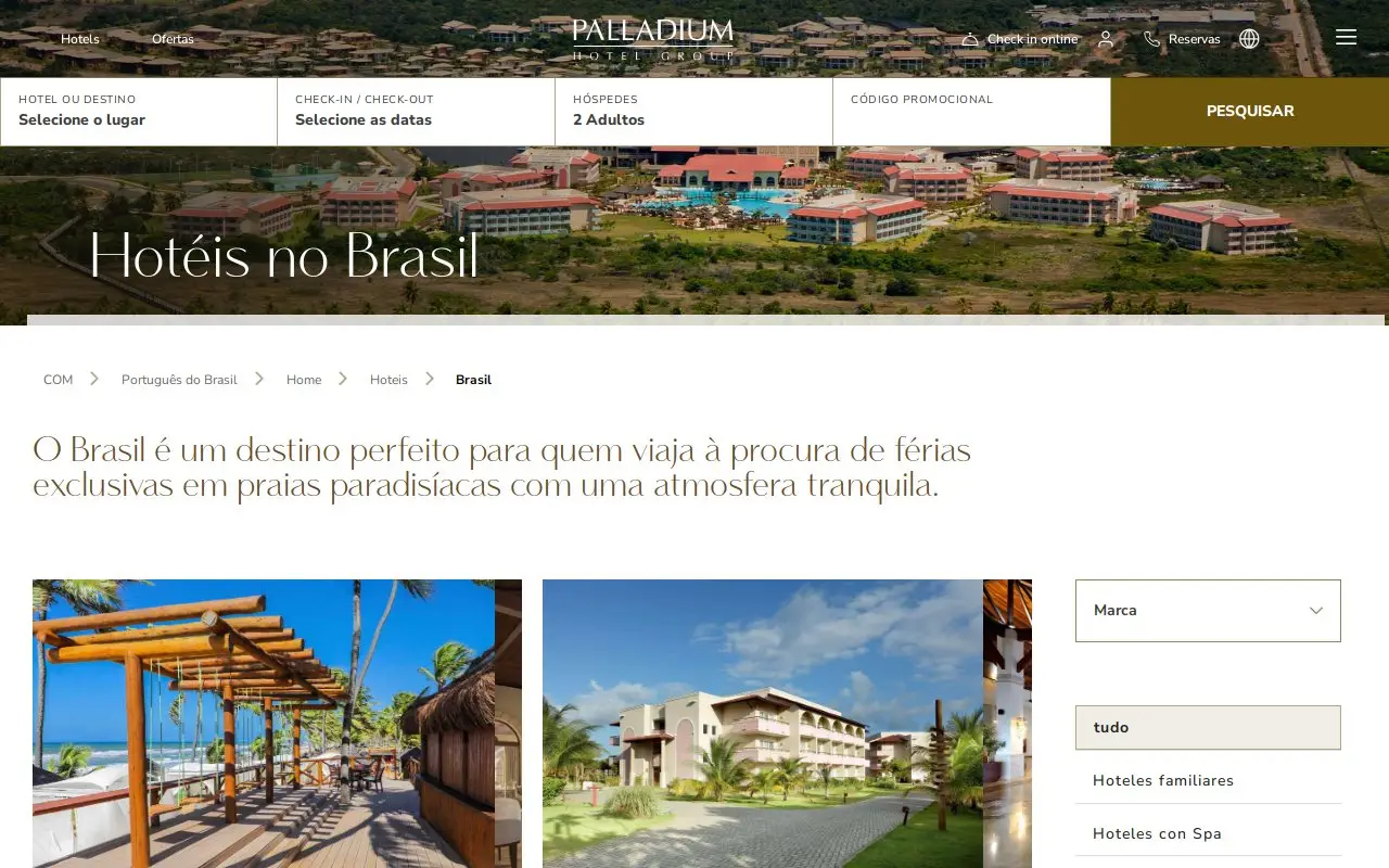 Landing page screenshot