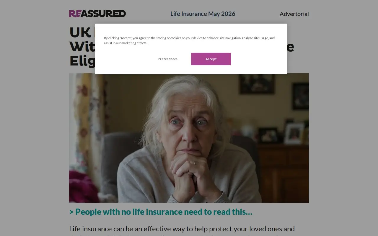 Landing page screenshot