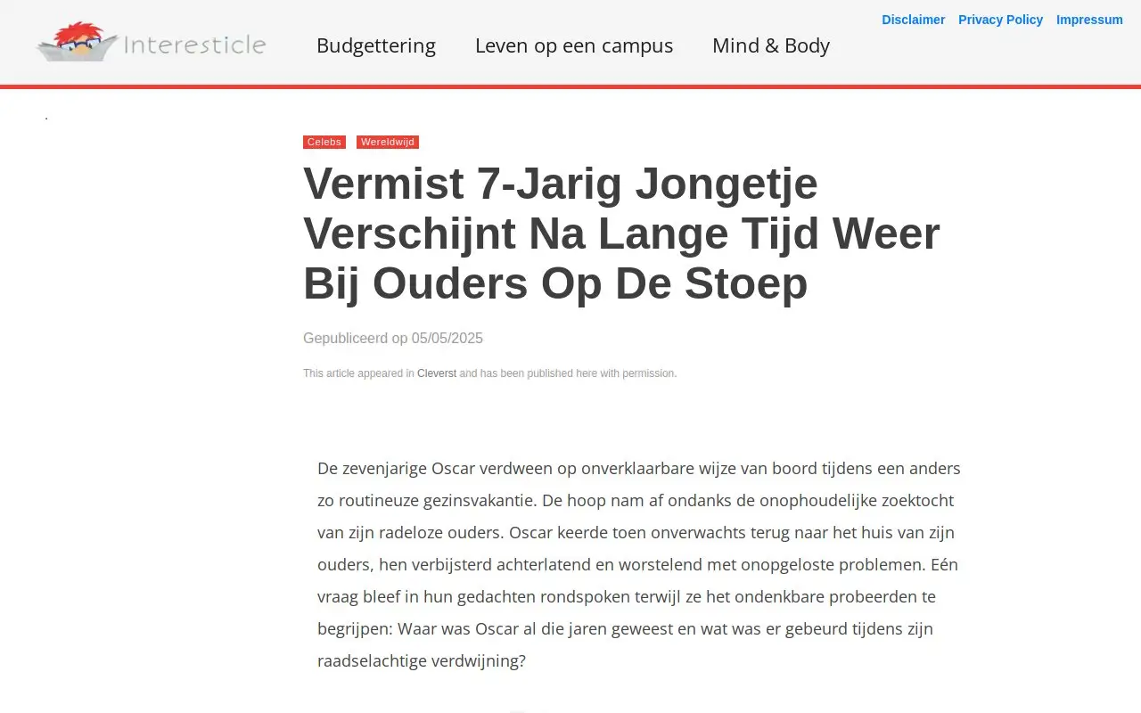 Landing page screenshot