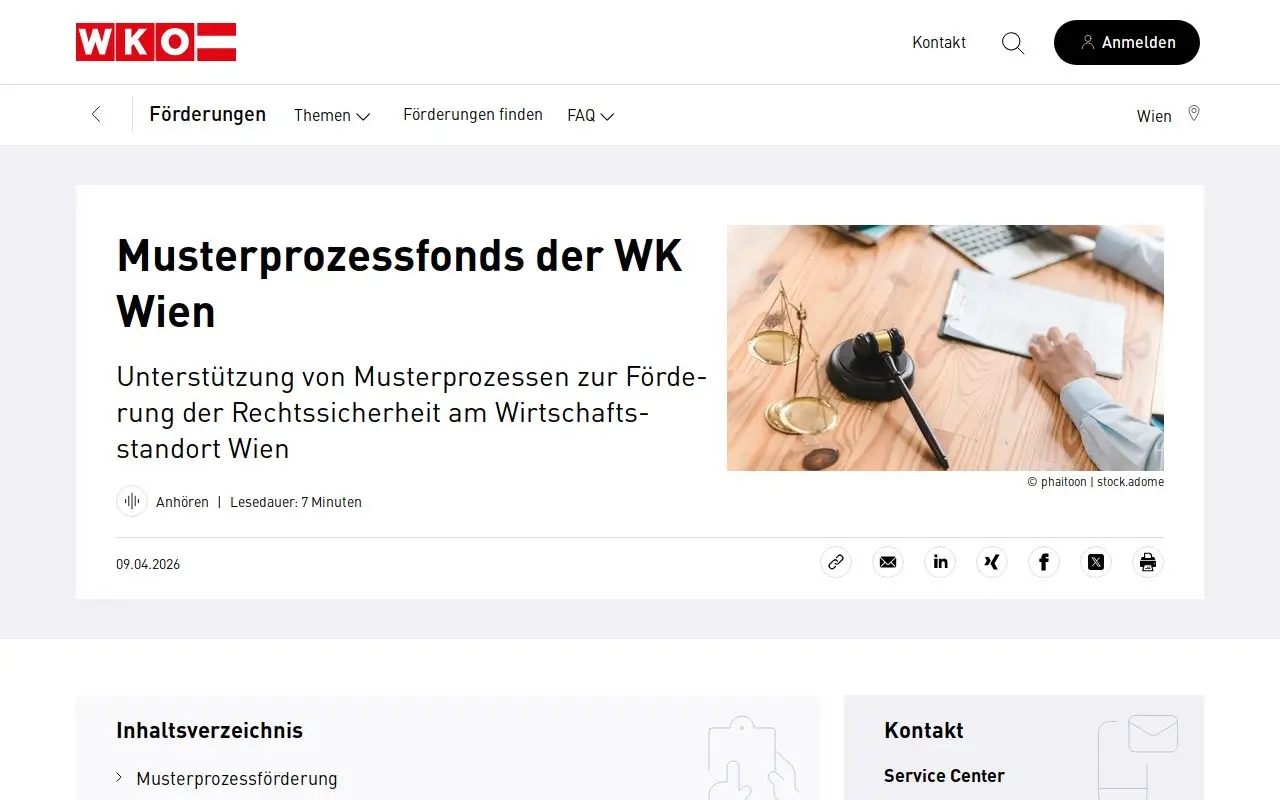 Landing page screenshot