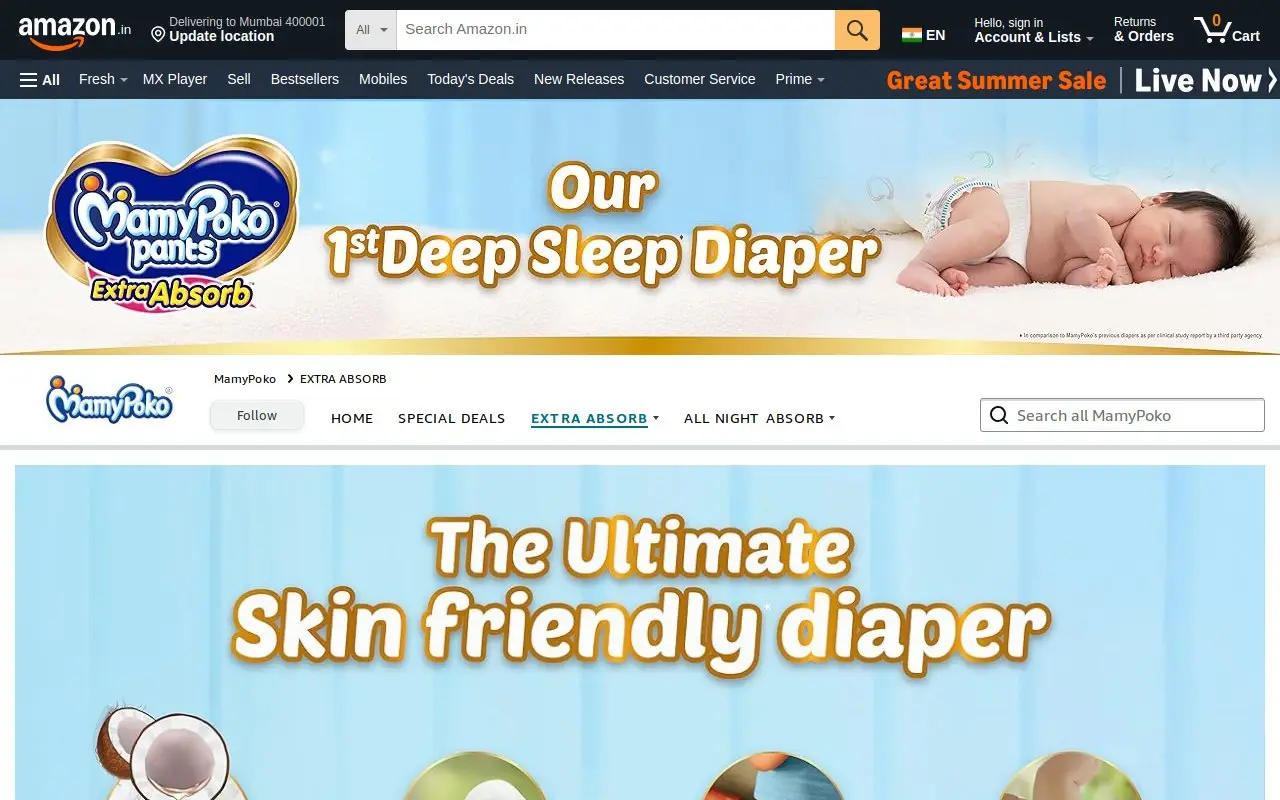 Landing page screenshot